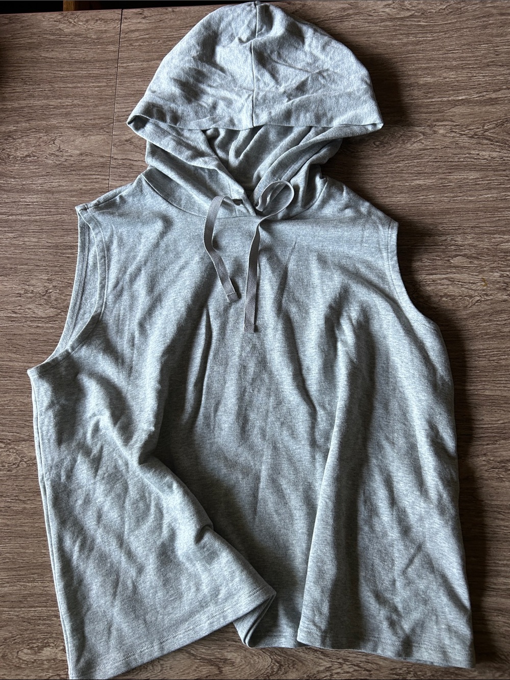 Eileen Fisher XL  Gray Sleeveless Hooded Knit Top
